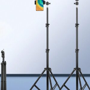 Trípode de pie de 160 cm con cabeza panorámica e inclinable y soporte para teléfono compatible con iPhone, Android y teléfono móvil, adecuado para transmisión en vivo, vlog, reuniones familiares, sesiones fotográficas navideñas, selfies con mano, actividades al aire libre, entrevistas, compatible con iPhone, Android, para vacaciones de verano, viajes, iluminación de relleno, actividades al aire libre, palo de selfie para transmisión en vivo