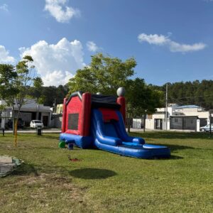 Castillo inflable y dislizador acuático